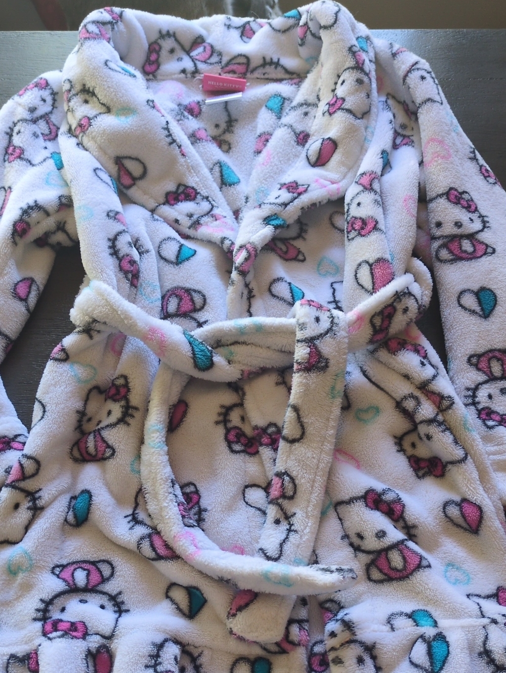 Hello Kitty Kids' Pink & White Plush Robe